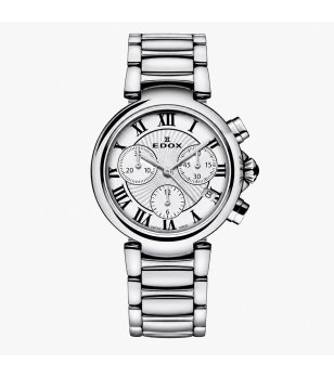 Сребрист дамски часовник с хронограф EDOX снимка