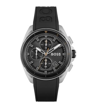 Мъжки сив хронограф часовник с черна каучукова каишка Hugo Boss снимка