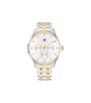 Дамски сребрист часовник с двуцветна метална верижка Tommy Hilfiger снимка