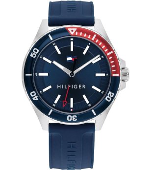 Мъжки син часовник с тъмносин силиконов каиш TOMMY HILFIGER снимка