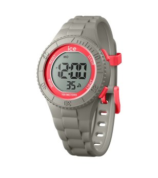 Сив дигитален unisex часовник с червени детайли ICE digit Dusty Coral снимка