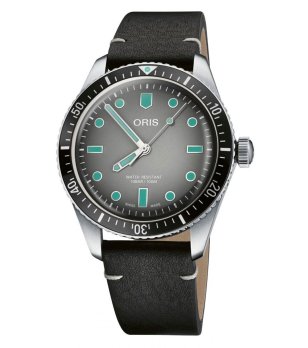 Мъжки сив аналогов часовник с автоматичен механизъм ORIS Divers Sixty-Five снимка