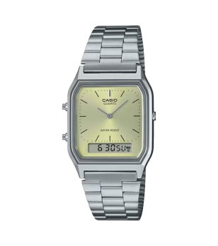 Unisex сребрист часовник с комбиниран дисплей Casio снимка