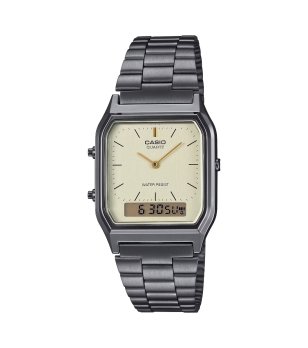 Сив унисекс часовник с метална верижка Casio снимка