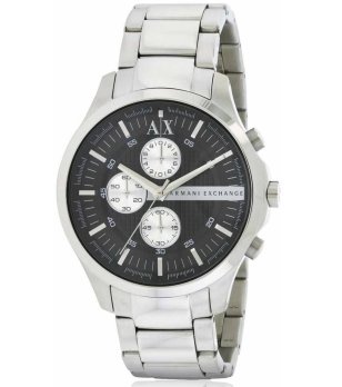 Мъжки сребрист часовник с черен циферблат ARMANI EXCHANGE снимка
