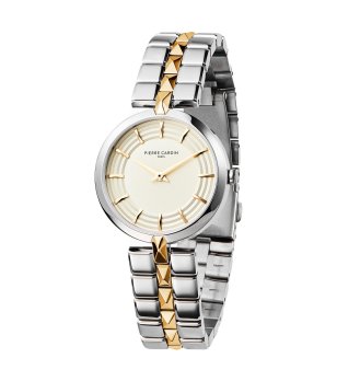 Дамски сребрист часовник с двуцветна метална верижка Pierre Cardin снимка