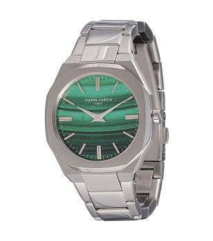 Дамски сребрист часовник със зелен циферблат Pierre Cardin снимка
