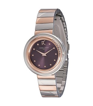 Дамски двуцветен часовник с лилав циферблат Pierre Cardin снимка