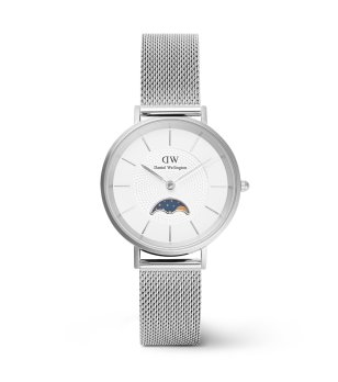 Дамски сребрист часовник с метална мрежеста верижка PETITE MOON Daniel Wellington снимка