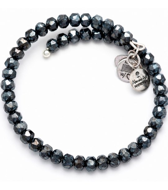 Дамска тъмносива гривна тип спирала Alex and Ani снимка