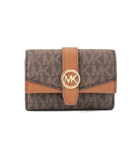 Дамско кафяво портмоне с монограм GREENWICH Michael Kors снимка