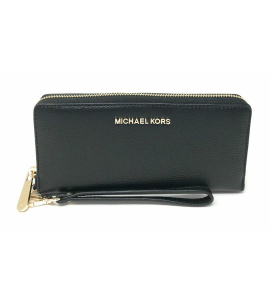 Дамско черно кожено портмоне с дръжка MICHAEL KORS снимка