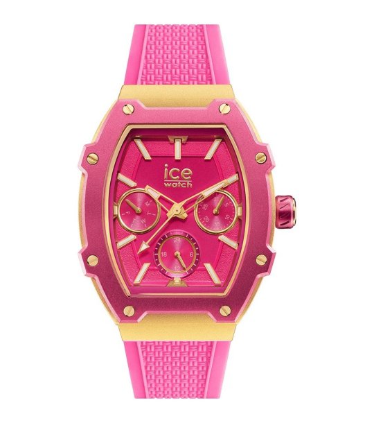 Дамски розов часовник с правоъгълна каса ICE boliday Wild Pink Alu Small MT снимка
