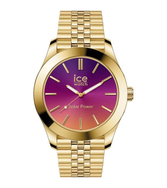 Дамски златист часовник с градиент циферблат ICE STEEL GOLD NIGHT PINK снимка