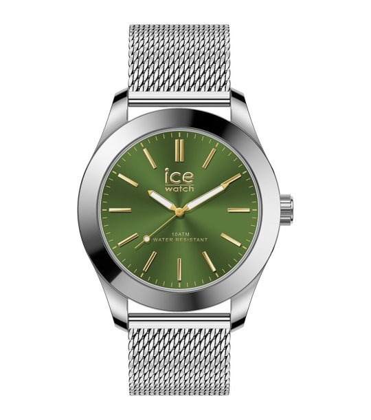 Дамски сребрист часовник със зелен циферблат ICE STEEL SILVER GREEN MILANESE MEDIUM 3H снимка