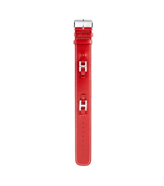 Червена кожена каишка за часовник с метална буква H Tommy Hilfiger снимка
