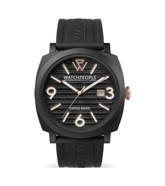 Черен дамски часовник с датник WATCHPEOPLE снимка