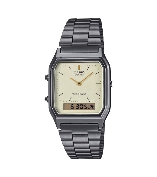 Сив унисекс часовник с метална верижка Casio снимка