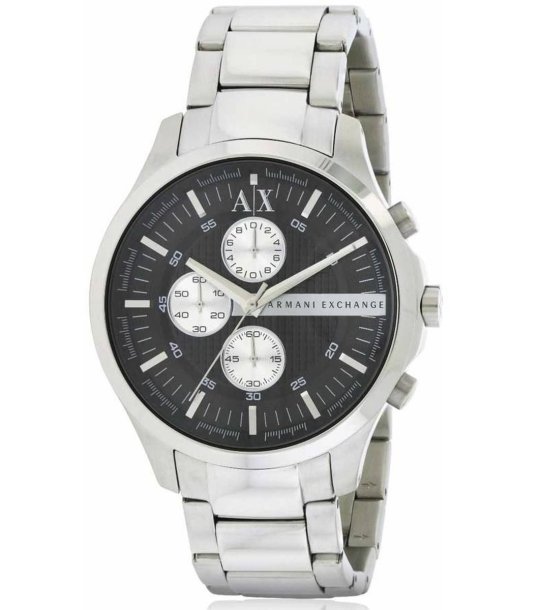Мъжки сребрист часовник с черен циферблат ARMANI EXCHANGE снимка