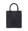 Дамска черна кожена чанта мини тоут MERCER Michael Kors-1 снимка