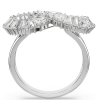 Дамски сребрист пръстен с кристали Swarovski Hyperbola-2 снимка