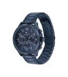 Мъжки син часовник с метална верижка Tommy Hilfiger-1 снимка