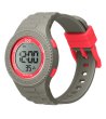 Сив дигитален unisex часовник с червени детайли ICE digit Dusty Coral-1 снимка