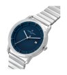 Мъжки сребрист часовник с тъмносин циферблат Pierre Cardin-1 снимка