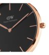 Дамски златист часовник с черен циферблат Daniel Wellington-2 снимка