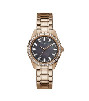 Дамски часовник в розово златисто с метална верижка Guess снимка