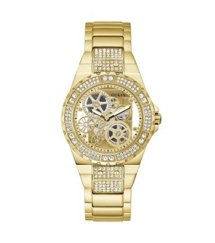 Дамски златист часовник с инкрустации Guess Reveal снимка