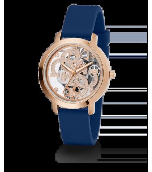 Дамски тъмносин часовник с розово-златиста каса Guess снимка