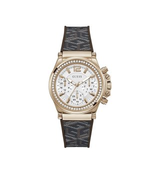 Дамски кафяв часовник с кристали Guess CHARISMA снимка