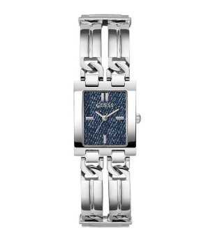 Дамски сребрист часовник с правоъгълен циферблат Guess снимка
