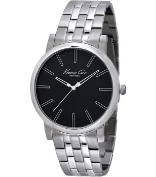 Мъжки сребрист часовник с черен циферблат Kenneth Cole снимка