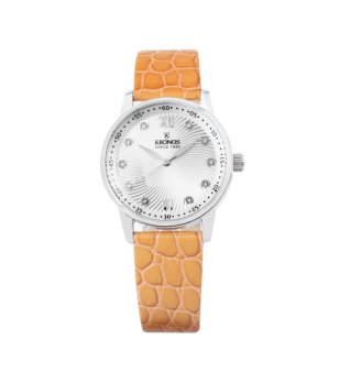 Дамски бежов часовник с релефна каишка KRONOS снимка