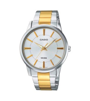 Дамски сребристо-златист часовник CASIO снимка