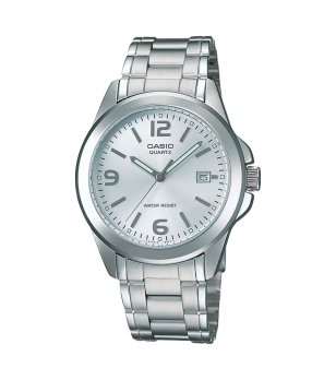 Мъжки сребрист часовник с метална верижка Casio снимка