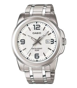 Сребрист мъжки часовник с метална верижка Casio снимка