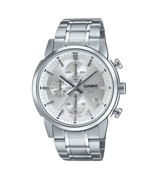 Мъжки сребрист часовник с хронограф Casio снимка