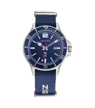 Мъжки син часовник с найлонова каишка NAUTICA снимка