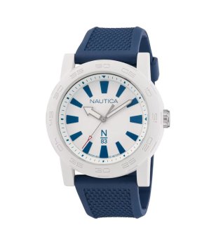 Мъжки син часовник с силиконова верижка Nautica снимка