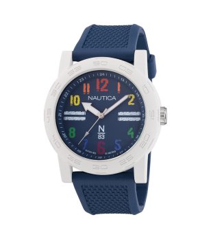 Мъжки тъмносин часовник с бяла керамична каса Nautica снимка