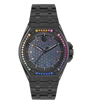 Дамски черен часовник с цветни камъни PLEIN MAJESTY Philipp Plein снимка