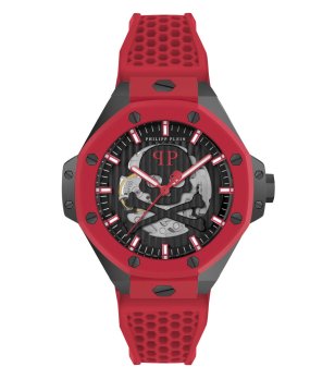 Мъжки червен часовник с автоматичен механизъм PLEIN SKELETON ROYAL Philipp Plein снимка
