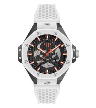 Мъжки бял часовник със скелетен циферблат PLEIN EXTREME GENTS Philipp Plein снимка