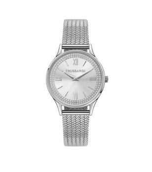 Дамски сребрист часовник с мрежеста верижка T STAR Trussardi снимка