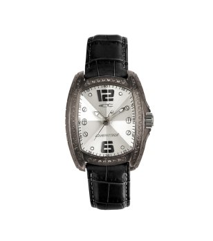 Дамски черен часовник с кожена каишка Chronotech снимка