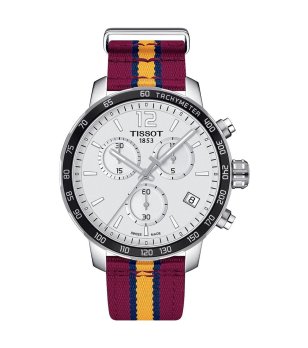 Мъжки сив хронограф часовник с бордо найлонова каишка QUICKSTER GTS Tissot снимка
