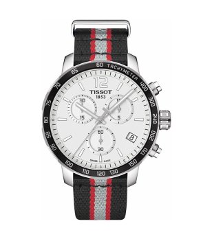 Мъжки черен хронограф часовник с текстилна верижка Tissot QUICKSTER GTS NBA RAPTORS снимка